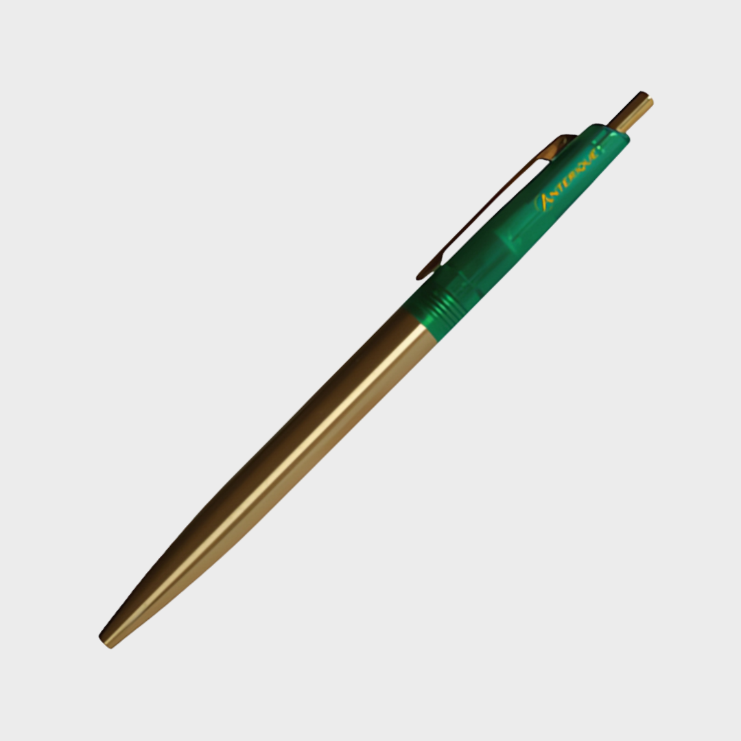 Anterique Brass Oil-based Ballpoint Pen 0.5 Transparent Green