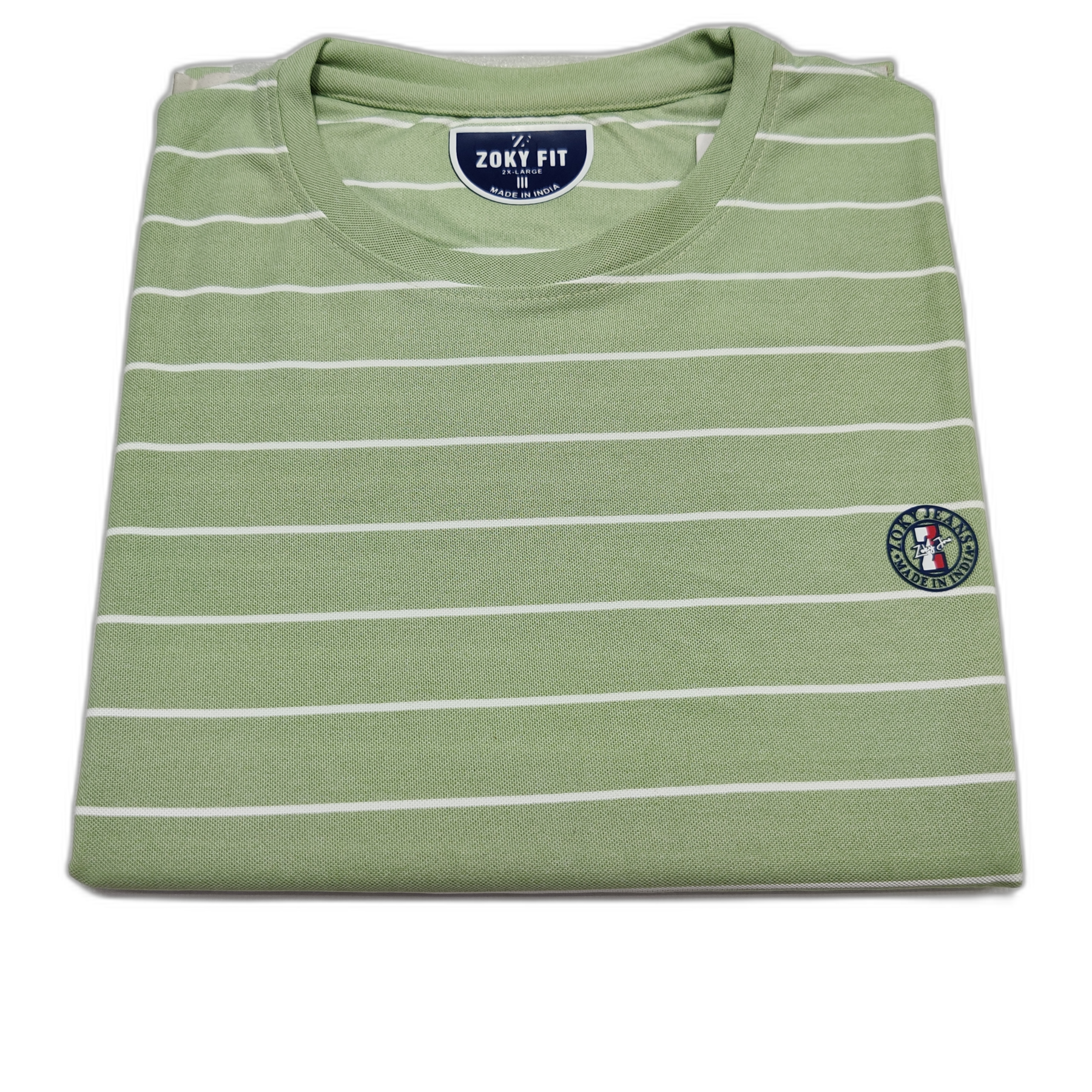 Green Stripes Round Neck Tshirt