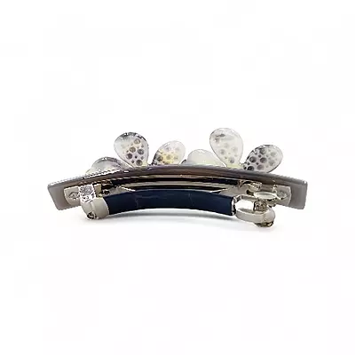 Elegant Grey Floral Hair Barrette Clip