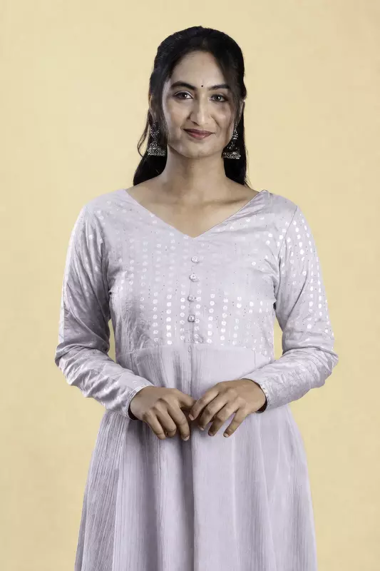 Women's Anarkali Ethnic Dress - Grey