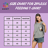 KIKWIT Maternity Feeding Tops Without Zip for Women, Feeding Coverup Pregnancy Tshirt,Feeding T-Shirt for Easy Nursing & Breastfeeding, Maternity Top Wear for Mothers grey colour