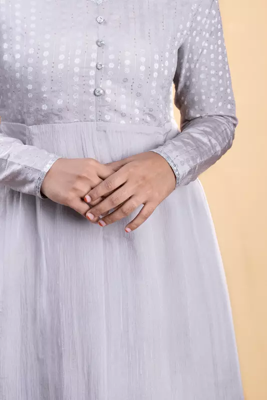 Women's Anarkali Ethnic Dress - Grey