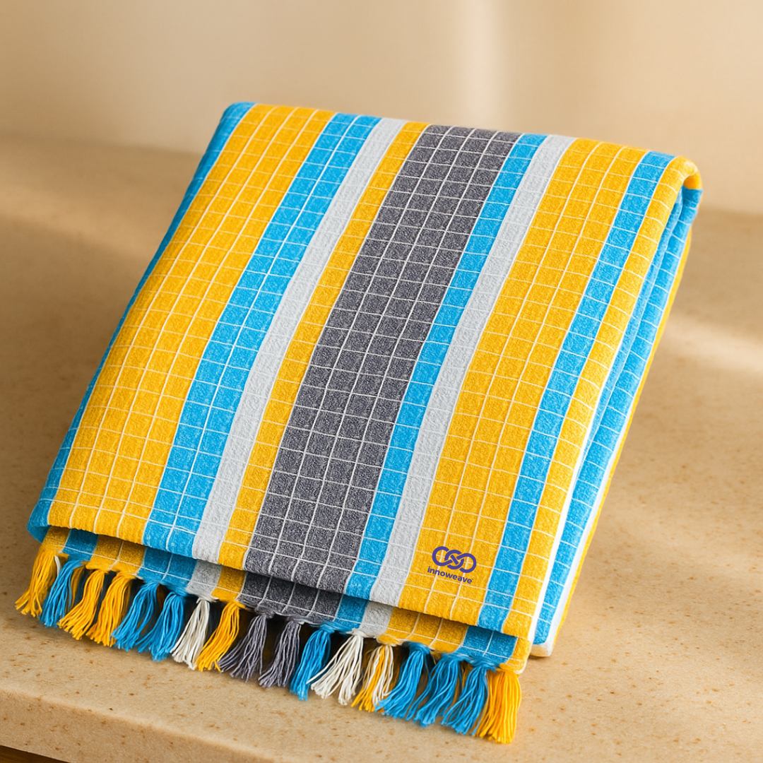 Grid Weave Towel – Vibrant Edition (Pack of 2)