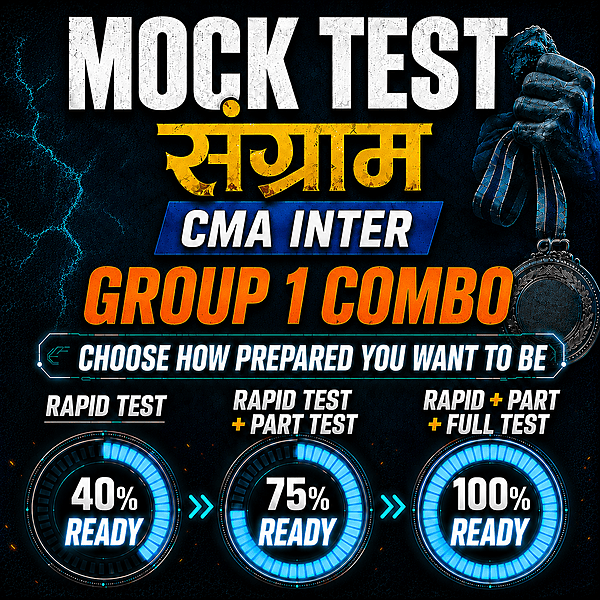 CMA Inter Group 1 Combo (Paper 5 - 8) Mock Test. CMA Inter Group 1 Combo (Paper 5 - 8) Mock Test.