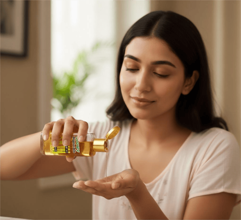 Growv Naturals Skin Glow Oil for Women | 100% Natural Face & Body Oil | Vitamin C & A Enriched | Brightening, Nourishing & Tan Removal | Chemical-Free Skincare – 100ml