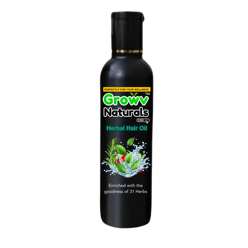 Growv Naturals Unisex Herbal Hair Oil 100ml | 100% Natural & Chemical-Free |