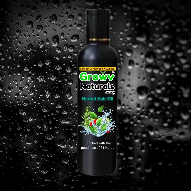 Growv Naturals Unisex Herbal Hair Oil 100ml | 100% Natural & Chemical-Free |