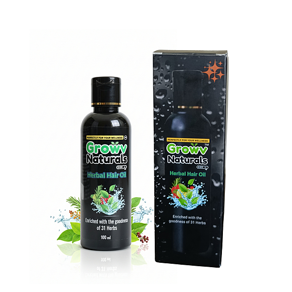 Growv Naturals Unisex Herbal Hair Oil 100ml | 100% Natural & Chemical-Free |