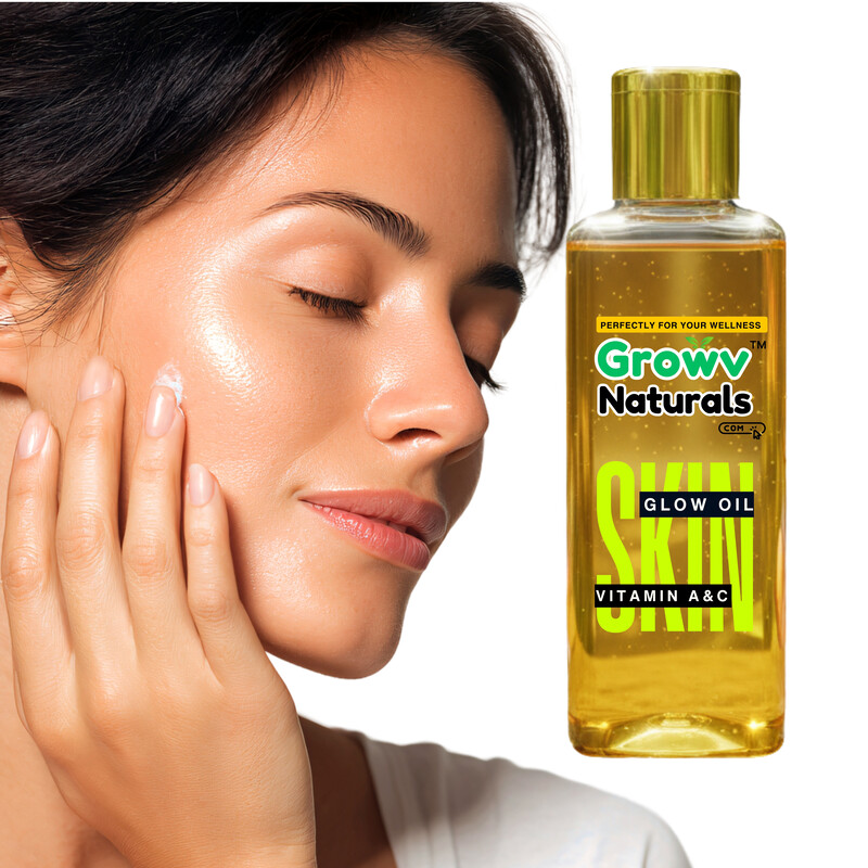 Growv Naturals Brightening Skin Glow Oil 100ml | Vitamin C and A | Chemical Free