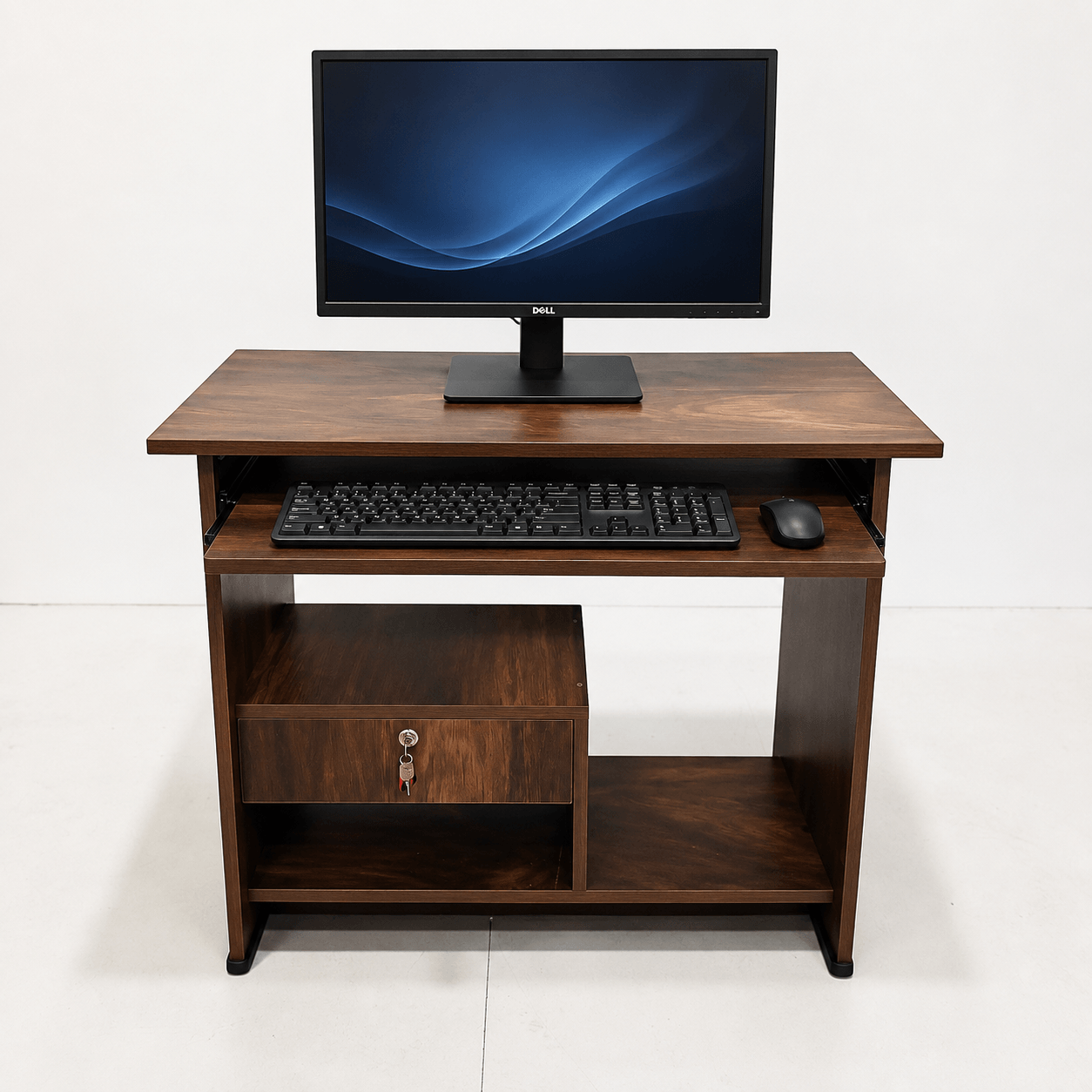 GURU CT-05 Computer Table with Drawer|36X18X30|Walnut||Computer/Study Table