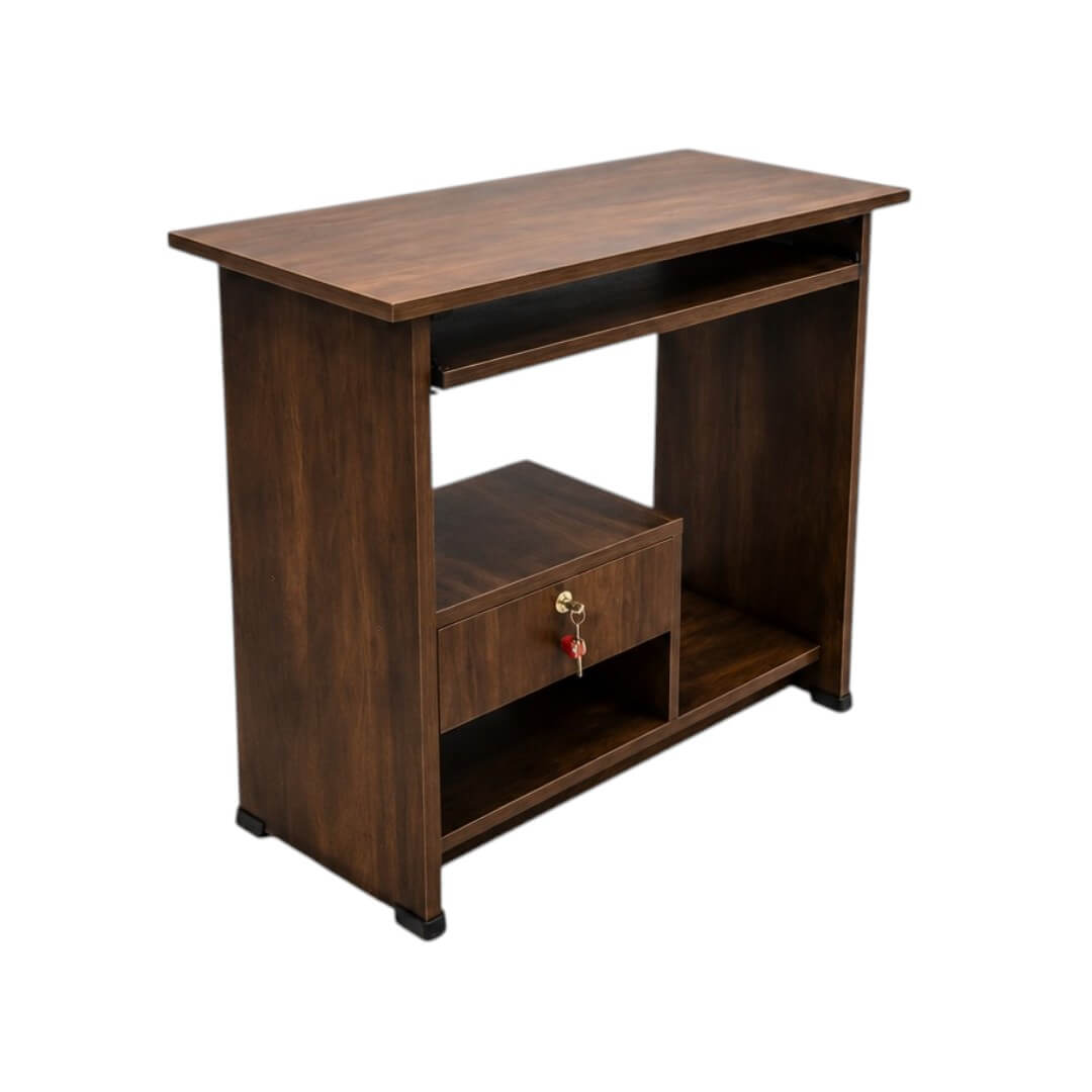 GURU CT-05 Computer Table with Drawer|36X18X30|Walnut||Computer/Study Table