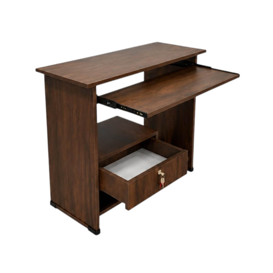 GURU CT-05 Computer Table with Drawer|36X18X30|Walnut||Computer/Study Table