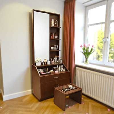 GURU DT-08 Campact Dressing Table||Walnut||Dresser