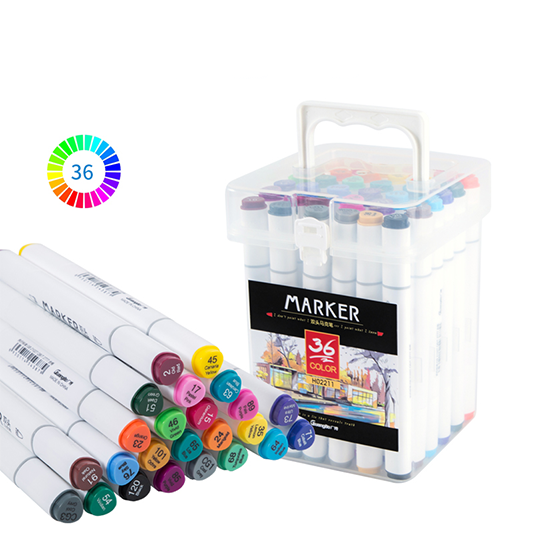 Guangbo Dual Tip Art Markers 36 Colors Set