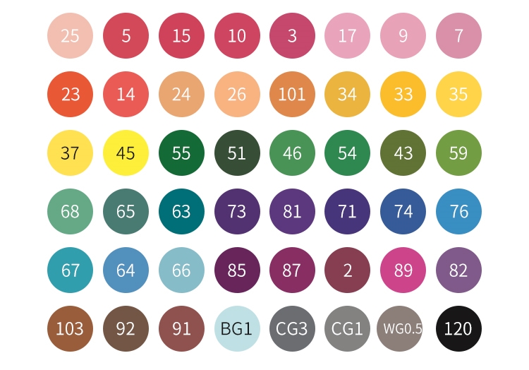 Guangbo Dual Tip Art Markers 48 Colors Set