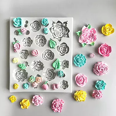 Silicon Mold Candle 3D Rose Garden 32 Cavity Silicon Mold Candle 3D Rose Garden 32 Cavity