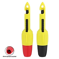 2pcs (1 pair Red and Black) Car Inspection Socket 4mm Multimeter Voltage  Testing Clip
