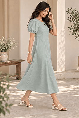 Sage Green Denim Maxi D2