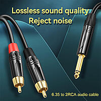 6.35mm TRS Jack Male Plug to Dual RCA Hifi Sound RCA Auxiliary TV Connection Amplifier 5 Meter