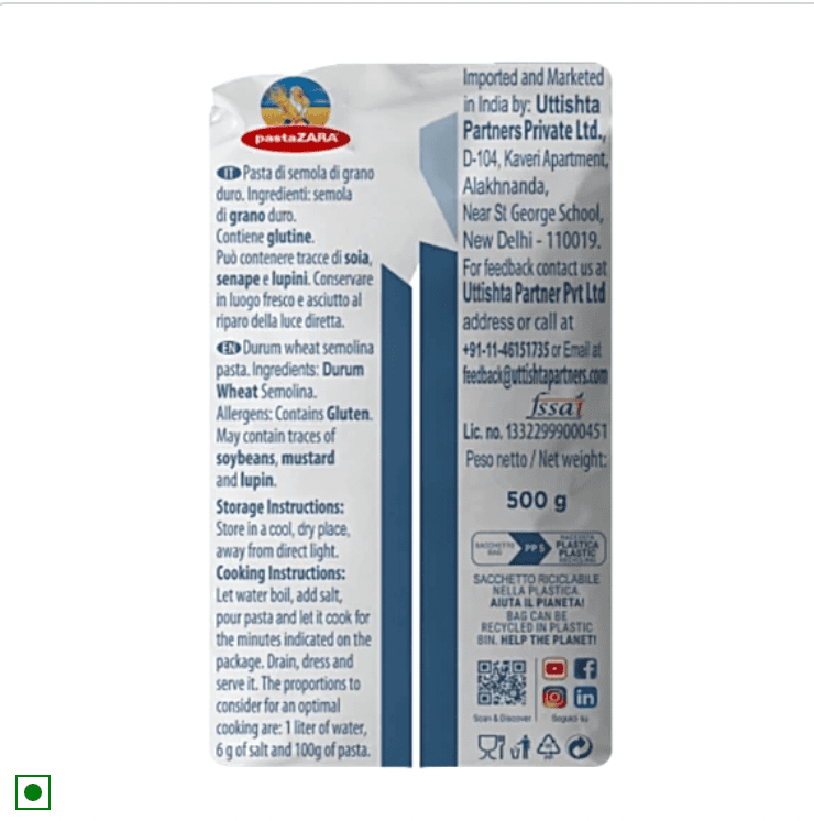 Pasta Zara Farfalle 500g (Pack of 10)