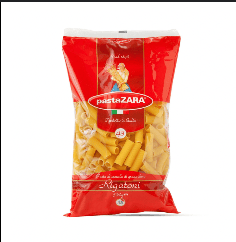 Pasta Zara Rigatoni 500g (Pack of 10)