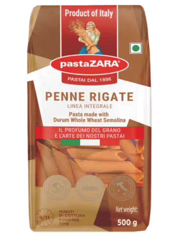 Pasta Zara Whole Wheat Penne 500g (Pack of 10)
