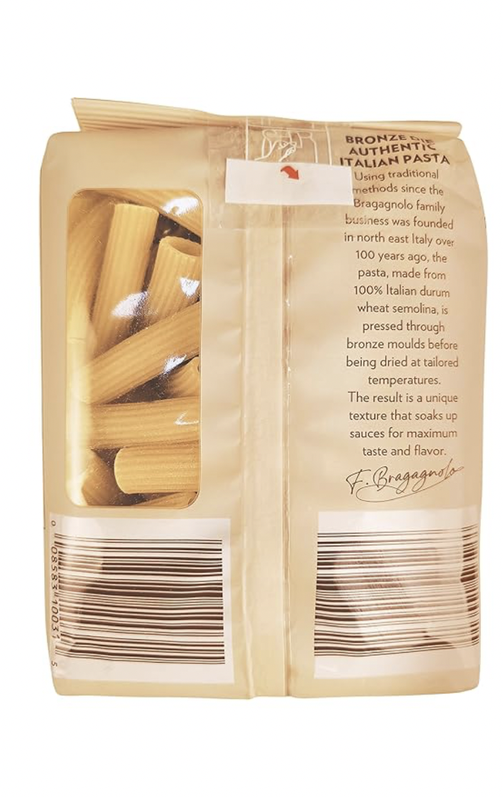 Pastificio Bragagnolo Mezze Rigatoni 500g Bronze Die Italian Wheat (Pack of 10)
