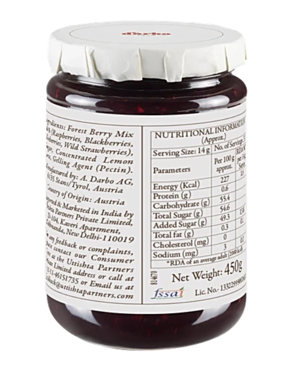 D'arbo Forest Berry Fruit Spread 450 gm (Pack of 6)