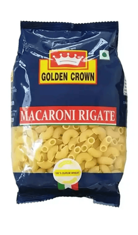Golden Crown - Macaroni Rigate Pasta, 500 gm (Pack of 1)