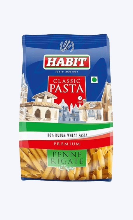 Habit - Classic Penne Rigate Pasta (Premium), 500 gm (Pack of 1)