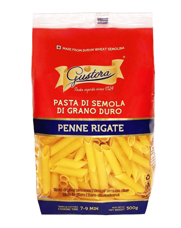 Gustora - Penne Rigate Pasta, 500 gm (Pack of 1)