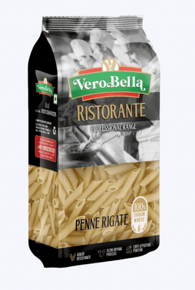 Vero Bella - Penne Rigate Pasta, 500 gm (Pack of 1)