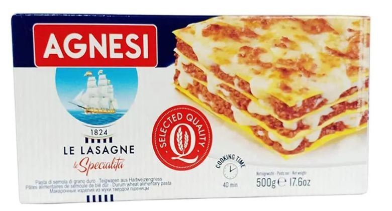 Agnesi - Lasagna Pasta Sheets, 500 gm (Pack of 1)