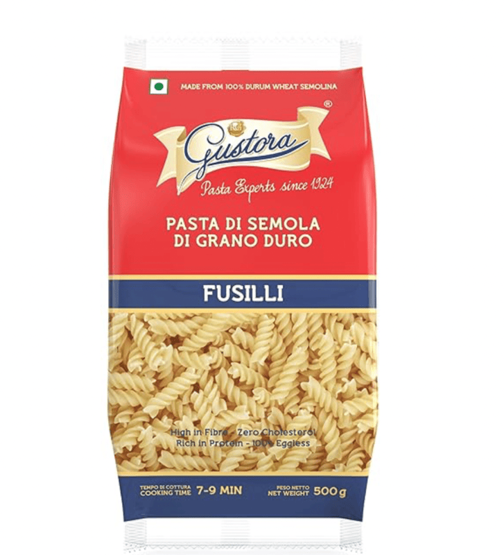 Gustora - Fusilli Pasta, 500 gm (Pack of 1)