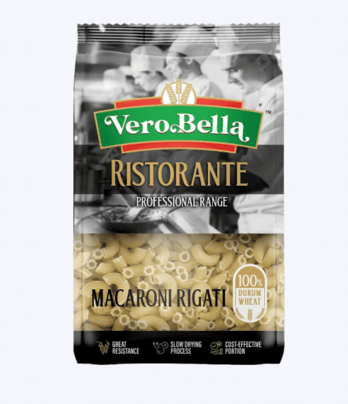 Vero Bella - Macaroni Rigati Pasta, 500 gm (Pack of 1)