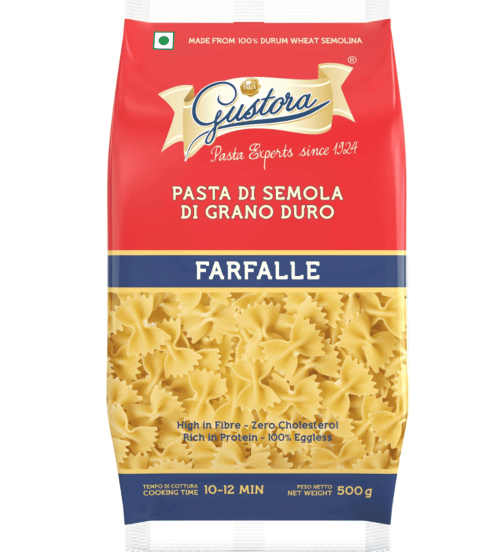 Gustora - Farfalle Pasta, 500 gm (Pack of 1)