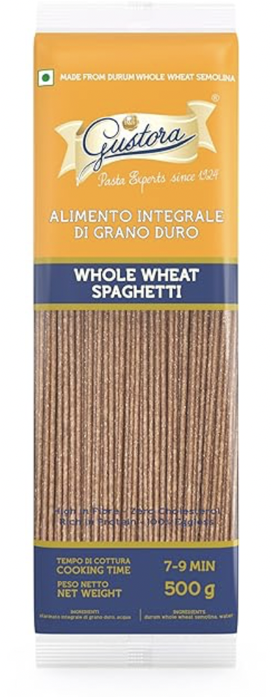 Gustora - Spaghetti Pasta Whole Wheat, 500 gm (Pack of 1)