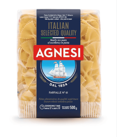 Agnesi - Farfalle Patsa, 500 gm (Pack of 1)