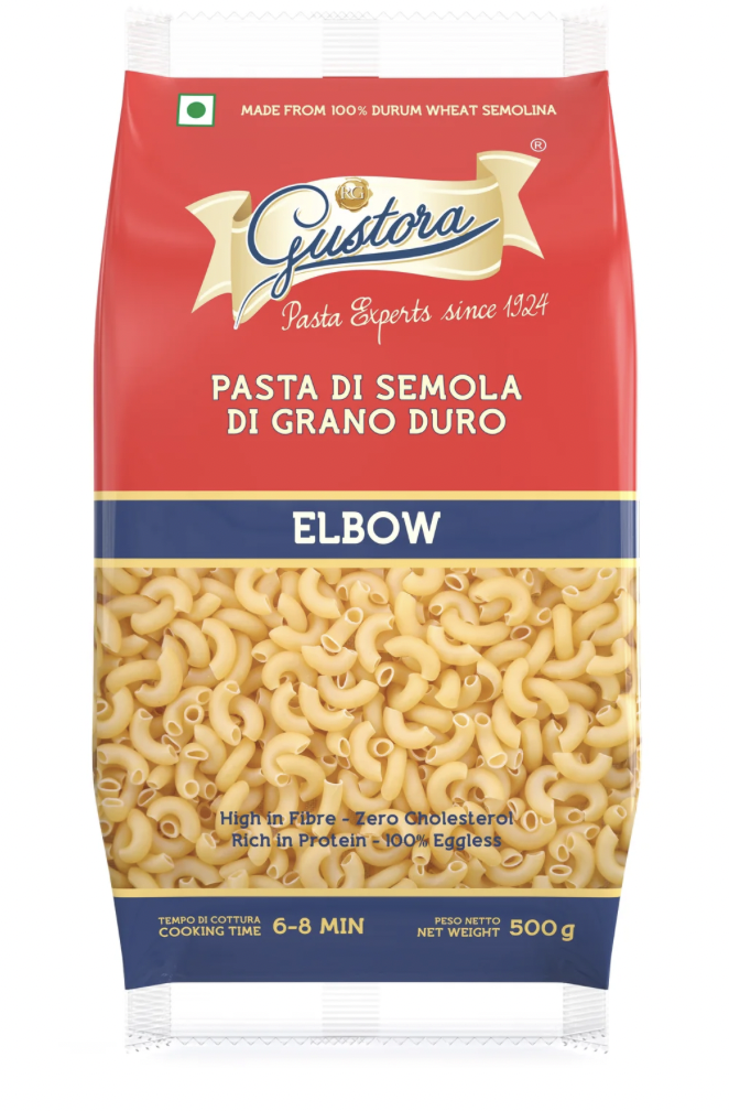 Gustora - Elbow Pasta, 500 gm (Pack of 1)