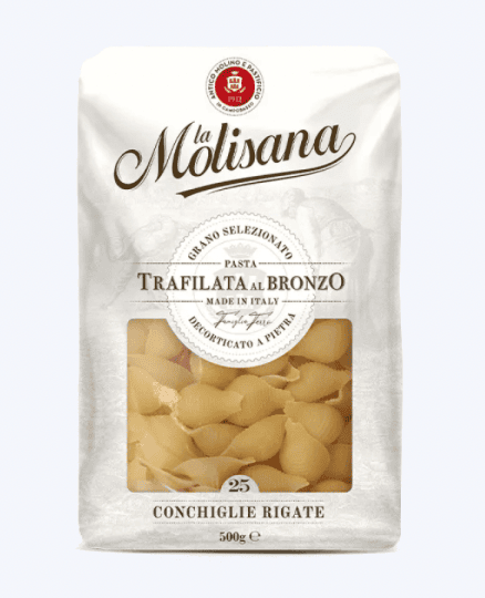 La Molisana - Abissine (Conchiglie Rigate) Pasta No. 25, 500 gm (Pack of 1)