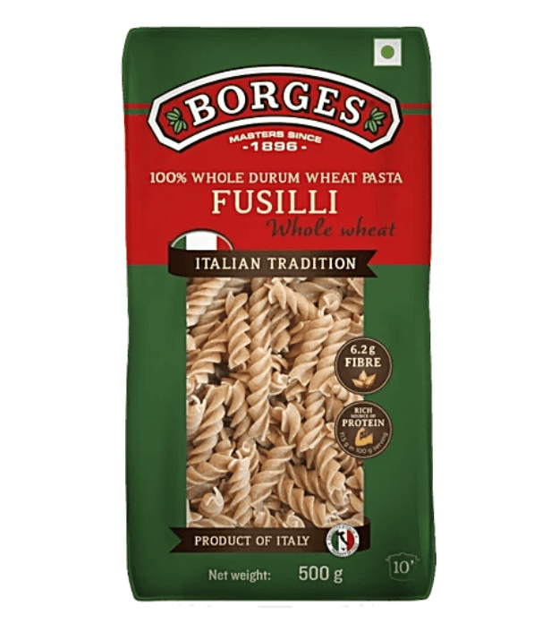 Borges - Pasta Whole Wheat Fusilli, 500 gm (Pack of 1)