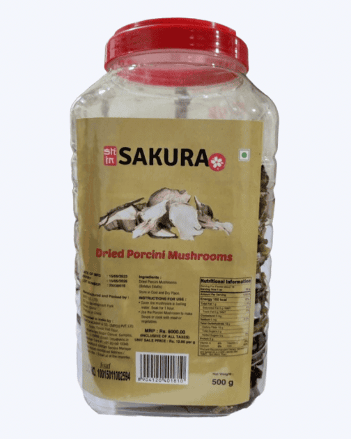 Sakura - Dried Porcini Mushrooms, 500 gm (Pack of 1)