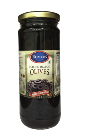 Romera - Olives Black Sliced, 440 gm (Pack of 1)