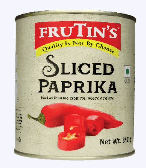 Frutin's - Red Paprika Sliced, 850 gm (Pack of 1)