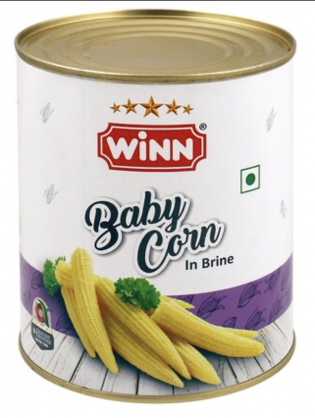 Winn - Baby Corn In Brine, 800 gm (Pack of 1)