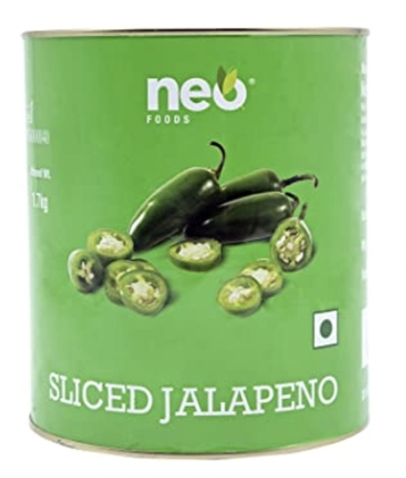 Neo - Sliced Jalapenos, 3 Kg Tin (Pack of 1)