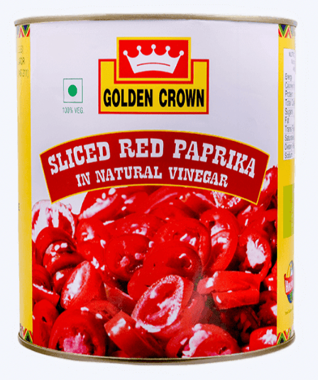 Golden Crown - Sliced Red Paprika, 3 Kg (Pack of 1)