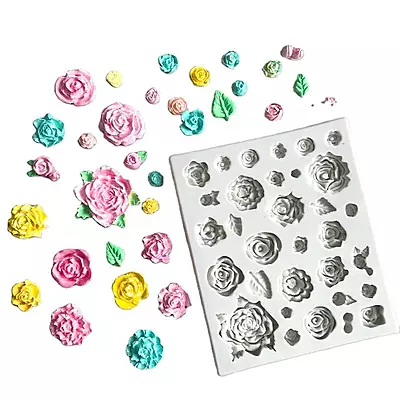 Silicon Mold Candle 3D Rose Garden 32 Cavity