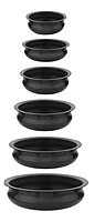 Onions India Gold Hard Anodized Uruli Set of 6 | Traditional Black Cookware | Durable Anodized Aluminum