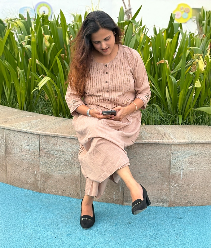 Biscuit Pintuck Kurta Set